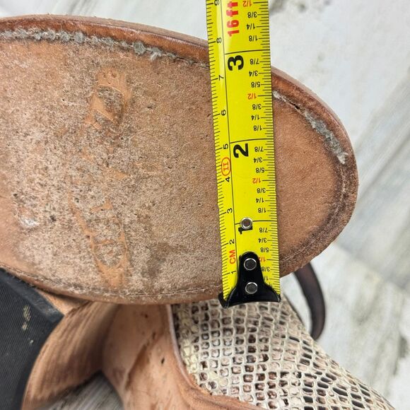 Freebird Randi Snakeskin Leather Boho Buckle Chunky Heels Booties Sandals size 8 - Picture 12 of 12